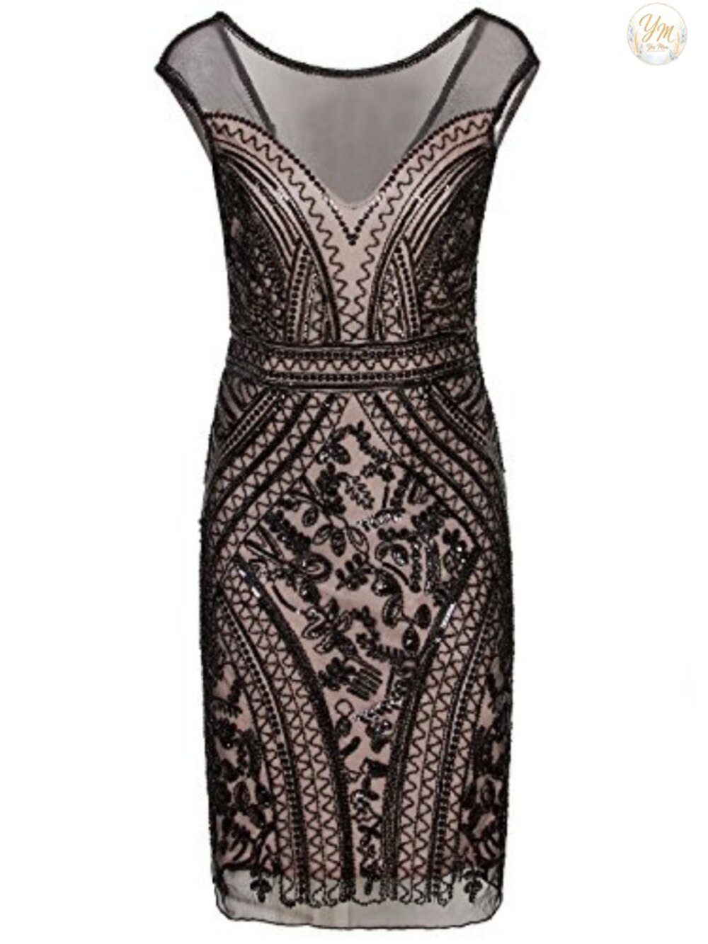 V-Neck Sequin Flapper Cocktail Prom Dress Short Fit & Flare